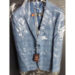 Snover Light Blue Check Blazer Men's Size 38 Business Formal Jacket